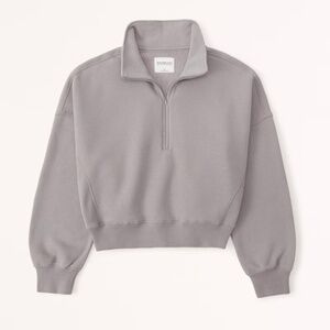 Abercrombie | Essential Sunday Half-Zip | Taupe Grey Size Small